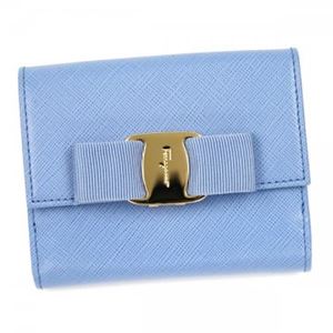 Ferragamo（フェラガモ） Wホック財布 22A926 600237 FLEUR BLEUE