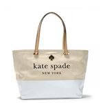 KATE SPADE（ケイトスペード） トートバッグ PXRU6572 108 NATURAL/BRIGHT WHITE//BLACK CREAM
