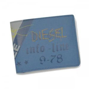 DIESEL（ディーゼル） 二つ折り財布（小銭入れ付） MONEY-MONEY XL58 H2930 ライトブルー H10×W12.5×D1.5