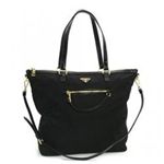 Prada(プラダ) トートバッグ TESSUTO+SAFFIANO BR4379 F0002 ブラック H31×W44/34×D15