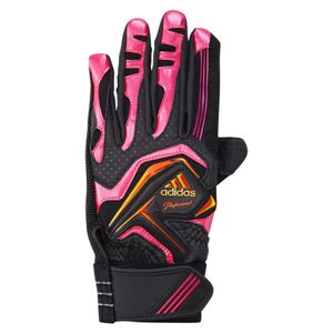【訳あり・在庫処分】アディダスジャパン adidas（アディダス） adidas Professional バッティンググローブ（両手用） DO248 ブラック×ブラストピンク M（24〜25cm）