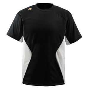 デサント（DESCENTE） ベースボールシャツ （野球） DB114 ブラック×Sホワイト×Sゴールド S