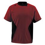 デサント（DESCENTE） ベースボールシャツ （野球） DB114 エンジ×ブラック×ブラック O