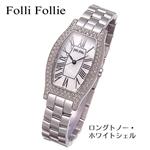 Folli Follie パヴェブレスウォッチ WF6A064BPW／ロングトノー・ホワイトシェル