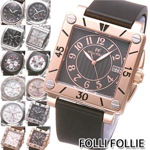 Folli Follie メンズウォッチ WT7T026ZEK／クッションクロノ・ブラック