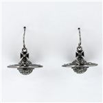 Vivienne Westwood(ヴィヴィアンウエストウッド) TINY PAVE 3D ORB E GUNMETAL BLACK DIAMOND ピアス