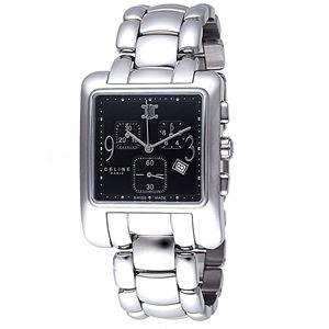 CELINE（セリーヌ） 腕時計 CARRE CHRONO ステンレスベルト ブラック C81111000