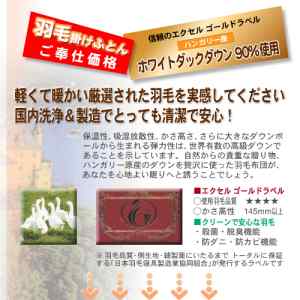 シノン生地使用の羽毛掛け布団 シングル 説明画像