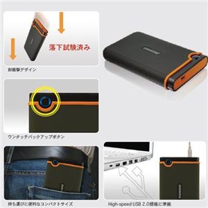 Transcend �|�[�^�u��HDD �A���`�V���b�N 160GB�@TS160GSJ25M