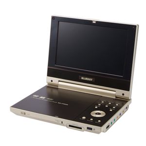 BLUEDOT ポータブルDVDプレーヤー　7インチCPRＭウッドモデル BDP-2705WD