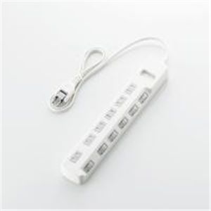 ELECOM（エレコム） ほこり防止シャッター付　省エネタップ T-E04-2610WH 2P式6個口1.0m