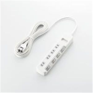 ELECOM（エレコム） 個別スイッチ付　雷ガードタップ T-K03-2450WH 2P式4個口5.0m
