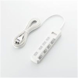 ELECOM（エレコム） ほこり防止シャッター付　雷ガードタップ T-K04-2450WH 2P式4個口5.0m
