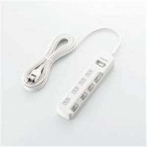 ELECOM（エレコム） 一括＆個別スイッチ付　雷ガードタップ T-K05-2450WH 2P式4個口5.0m