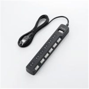 ELECOM（エレコム） 一括＆個別スイッチ付　雷ガードタップ T-K05-2625BK 2P式6個口2.5m