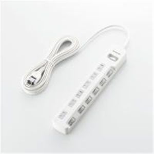 ELECOM（エレコム） 一括＆個別スイッチ付　雷ガードタップ T-K05-2650WH 2P式6個口5.0m