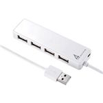 サンワサプライ HDD接続対応・面ファスナー付4ポートUSB2.0ハブ（ホワイト） USB-HTV410W