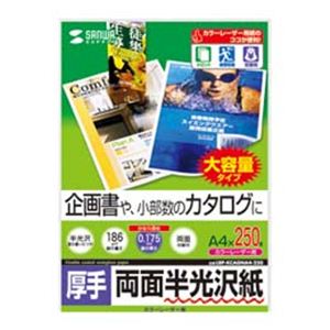 サンワサプライ カラーレーザー用半光沢紙 両面印刷 ・厚手 LBP-KCAGNA4-250