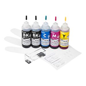 サンワサプライ 詰め替えインクBCI-325PGBK・326BK・C・M・Y用 INK-C325S60S5R