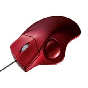 サンワサプライ 光学式トラックボール（レッド、エルゴノミクス、親指ボール操作、カウント切替可能） MA-TB39R