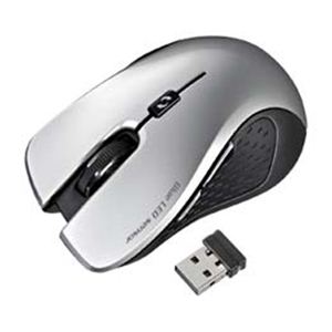 サンワサプライ 超小型レシーバーワイヤレスブルーLEDマウスシルバー MA-NANOH9S