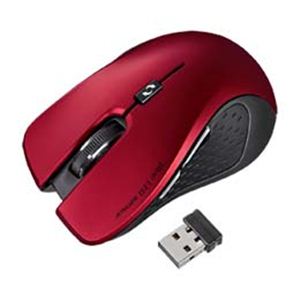 サンワサプライ 超小型レシーバーワイヤレスブルーLEDマウスレッド MA-NANOH9R