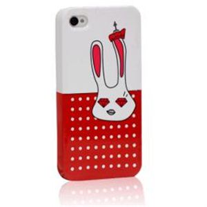 icover Royal family シリーズ Lapin ホワイト＆レッド iPhone4S／iPhone4用ケース AS-IP4RY-LPWRD