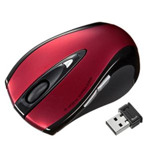 サンワサプライ 超小型レシーバーワイヤレスレーザーマウス（レッド） MA-NANOLS12R