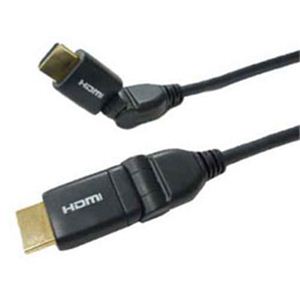 ミヨシ HDMIケーブル ダブルスイングタイプ 1m 黒 HDM-HESW10／BK