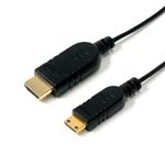 ミヨシ HDMIケーブル ウルトラスリムケ-ブル2m HDMI-HDMIミニ HDM-HEUC20／BK