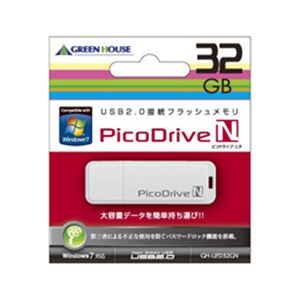 グリーンハウス GREENHOUSE USBフラッシュメモリ ピコドライブN 32GB GH-UFD32GN