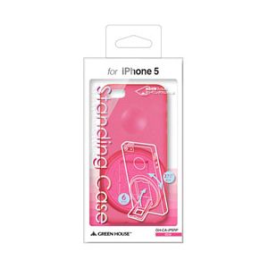 GREENHOUSE iPhone5用スタンド付きシェルカバー ピンク GH-CA-IP5RP