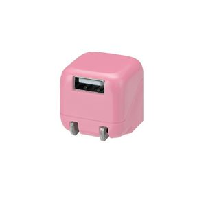 GREENHOUSE コンパクトAC-USB充電器 「ピコキューブ」 ピンク GH-AC-U1CP