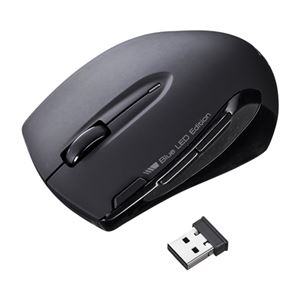 サンワサプライ ワイヤレスブルーLEDマウス MA-WBL26BK