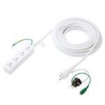 サンワサプライ 高強度タップホワイト10m TAP-HP4-10W
