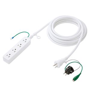 サンワサプライ 高強度タップホワイト5m TAP-HP4-5W