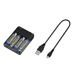 GREENHOUSE 乾電池式モバイルバッテリ ブラック GH-BTB34A-BK