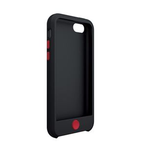 ELECOM（エレコム） iPhone 5c用シリコンケース／ブラック×レッド PS-A13SC2BKR