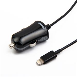 ブライトンネット iPhone／iPad／iPod用 Lightningコネクタ付きカーチャージャー BI-LITCARCH／BK
