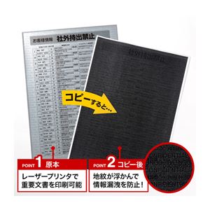 サンワサプライ コピー防止用紙（A4サイズ）100枚入り LBP-CBKL100