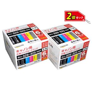 ワールドビジネスサプライ 【Luna Life】 キャノン（Canon）用 互換インクカートリッジ BCI-326+325／6MP 6本パック×2 お買得セット LN CA325+326／6P*2PCS