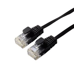 ミヨシ カテ6フラットLANケーブル 20m ブラック TWU-620BK