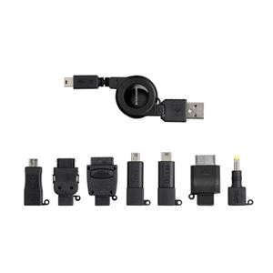 GREENHOUSE 8in1巻取り式マルチUSBケーブル ブラック GH-UCCM8A-BK