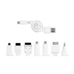 GREENHOUSE 8in1巻取り式マルチUSBケーブル ホワイト GH-UCCM8A-WH