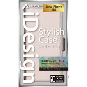 エアージェイ iPhone6（4.7inch） 手帳型シャイニーPUケース AC-P47-SHY BE