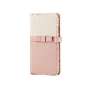エレコム iPhone6s／6用ソフトレザーカバー／ミラー付／ライトピンク×ライトベージュ PM-A15PLFG02