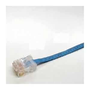 （まとめ）ミヨシ MCO カテゴリー6準拠フラットLANケーブル（3M） TWF-603BL【×5セット】