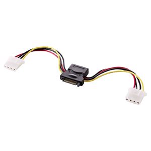 （まとめ）サンワサプライ 2股電源ケーブル（10cm） TK-PWSATA4-01【×3セット】