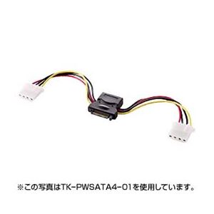 （まとめ）サンワサプライ 2股電源ケーブル（30cm） TK-PWSATA4-03【×3セット】