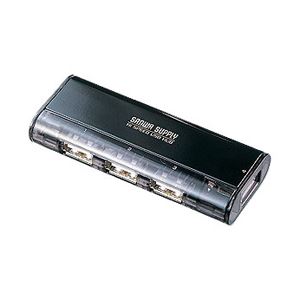（まとめ）サンワサプライ USB2.0ハブ（4ポート・ブラック） USB-HUB226GBK【×2セット】
